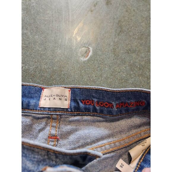ALICE + OLIVIA JEANS Amazing High Rise Double Waistband Shorts Sz 26 - Picture 3 of 7